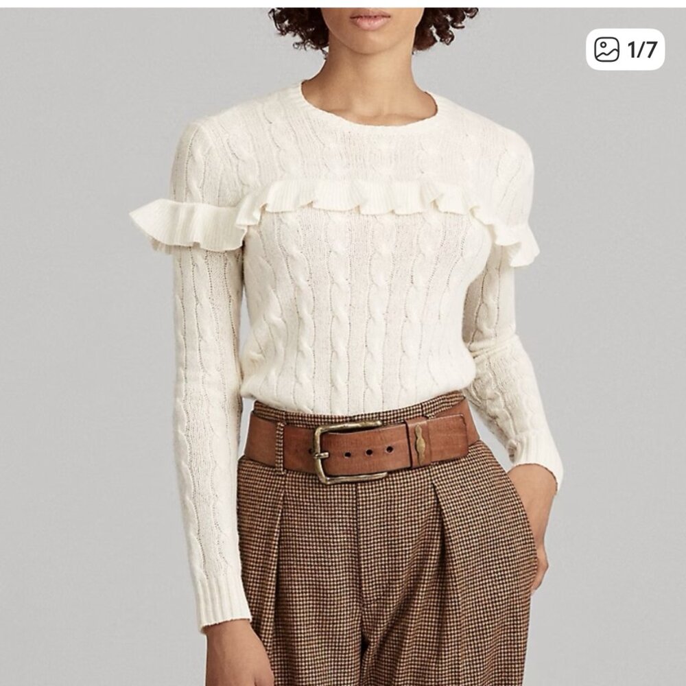 Polo Ralph Lauren Cream cableknit sweater